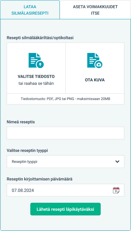 Discount voucher for uploading your glasses prescription