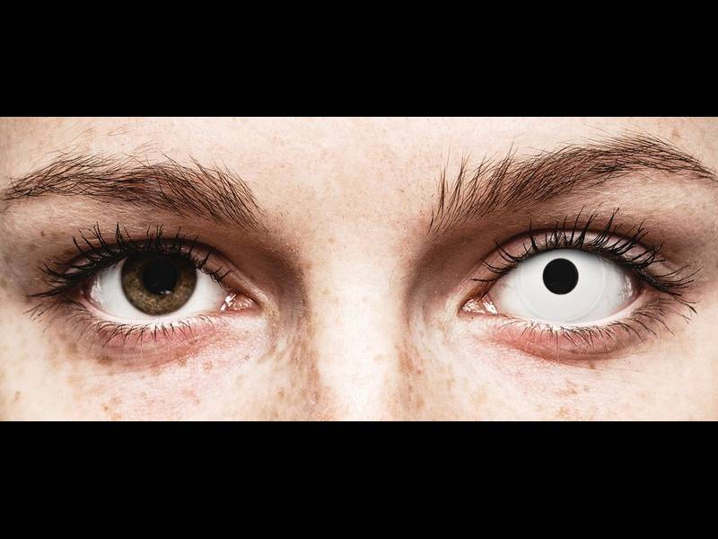Valkoiset WhiteOut piilolinssit - tehoilla - ColourVue Crazy (2 kpl)